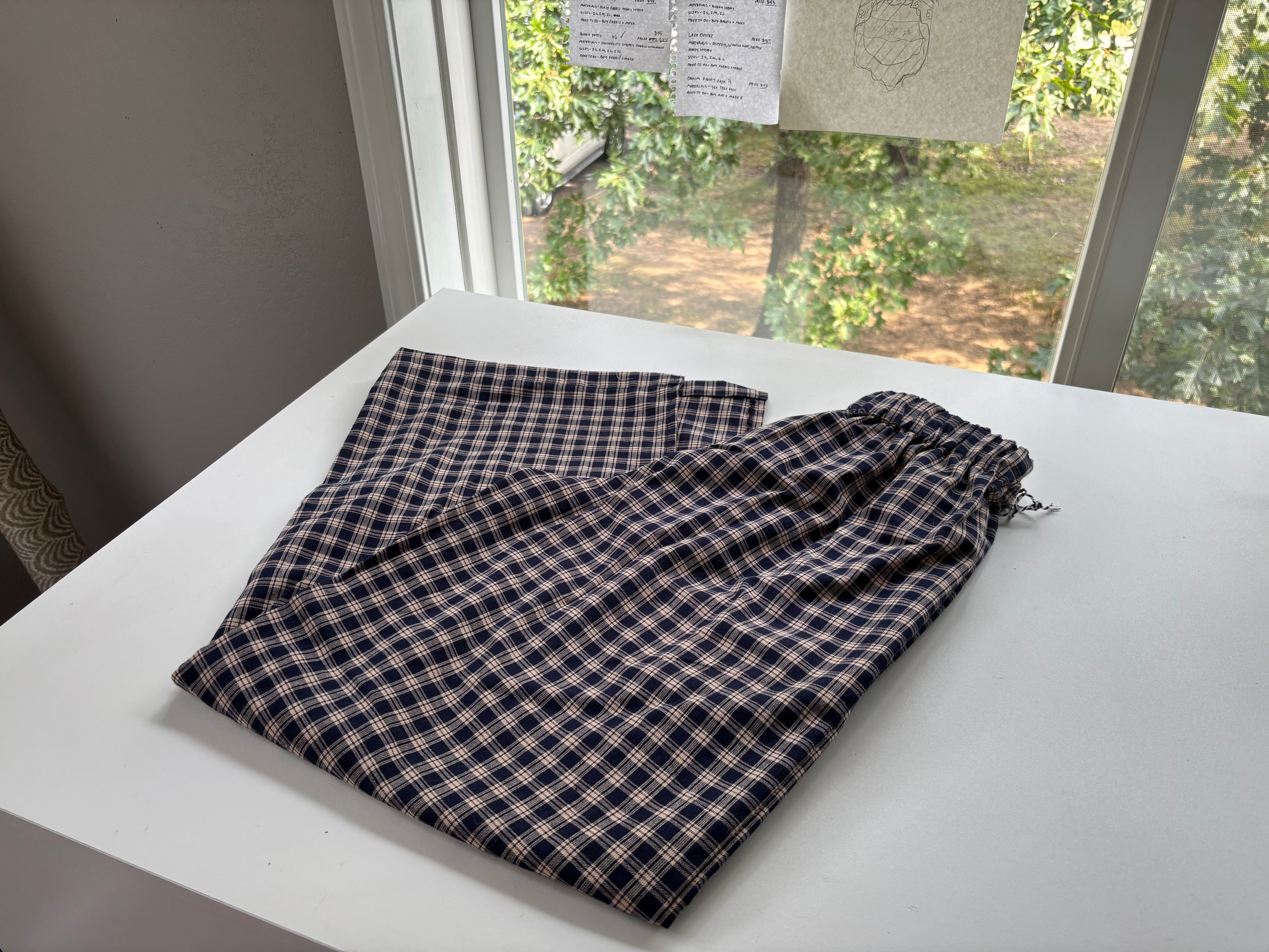 Wide Leg Plaid Pants