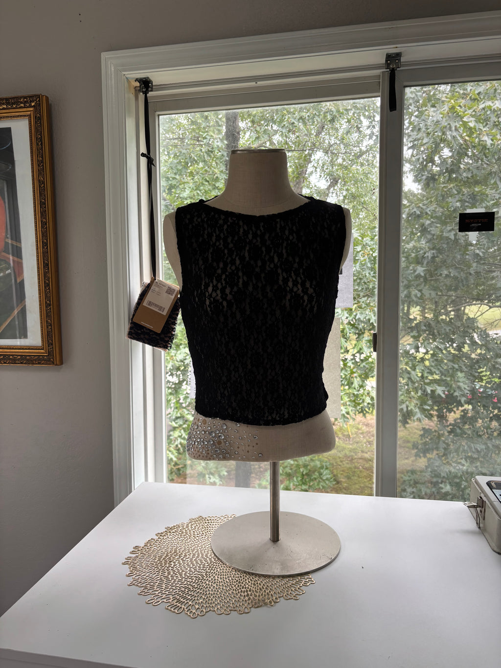 Black Stretch Lace Tank