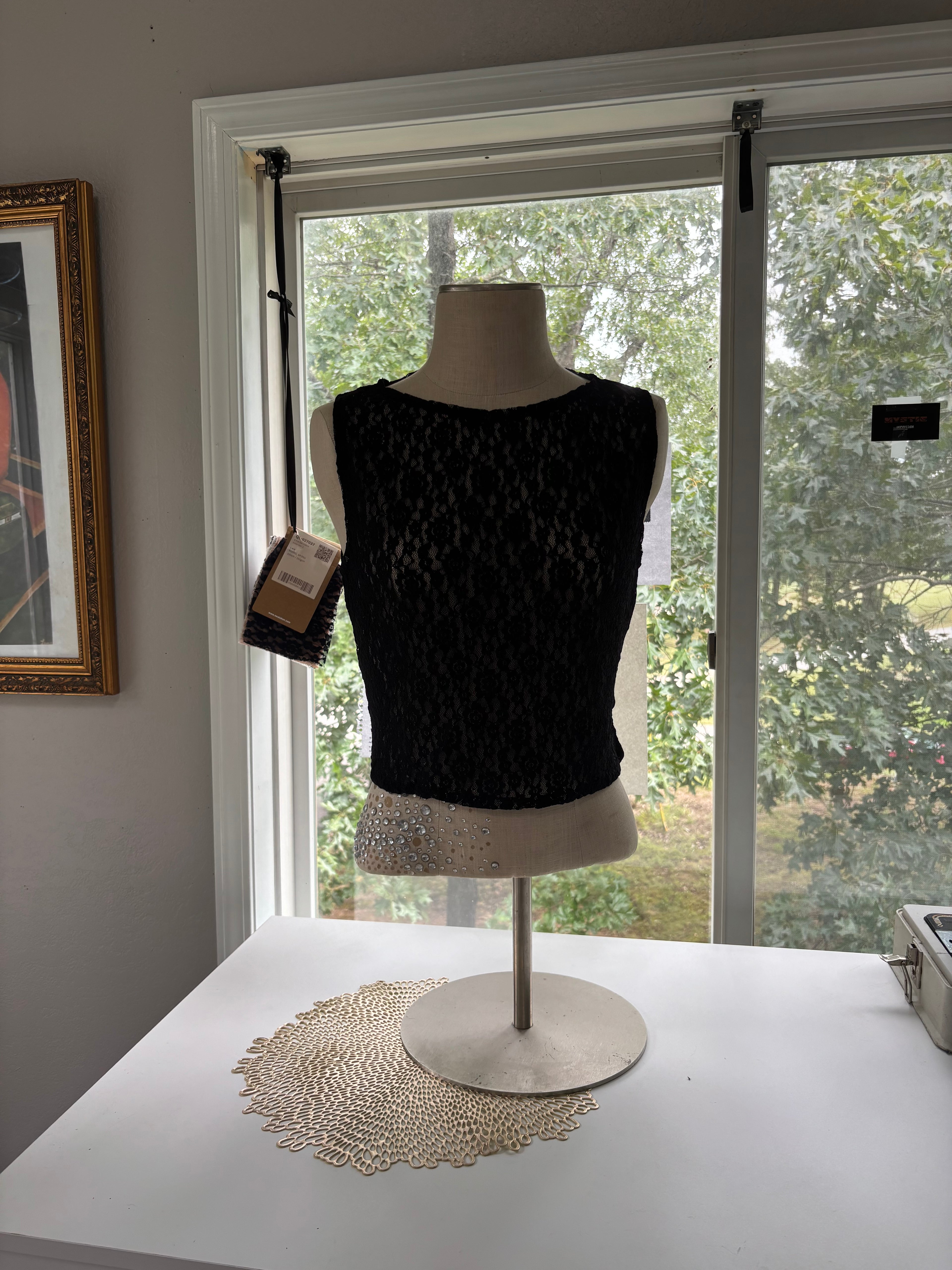 Black Stretch Lace Tank